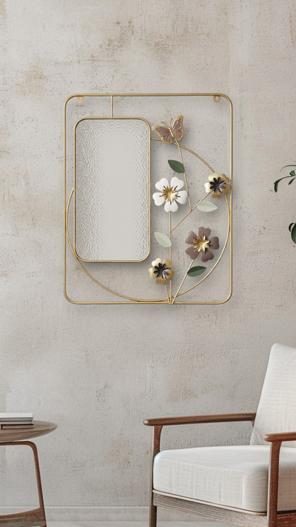3D Floral Wall Mirror