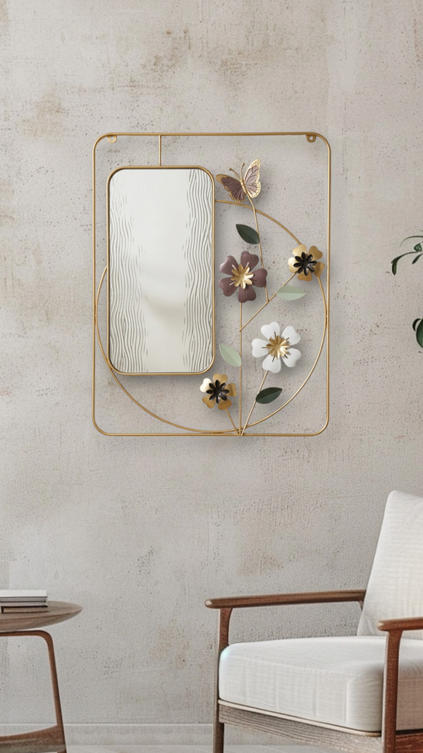 3D Floral Wall Mirror